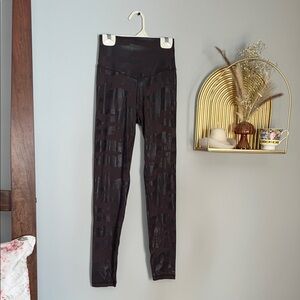 aerie Black Patterned High-Waist Leggings